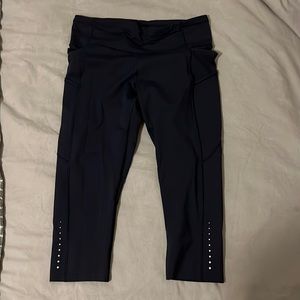 Lululemon fast and free black, cropped leggings